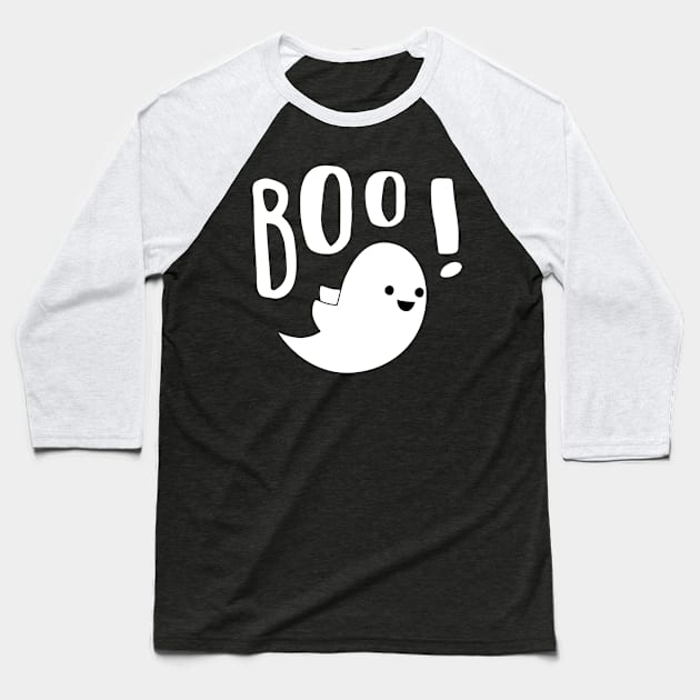 Boo Ghost Baseball T-Shirt by katelein